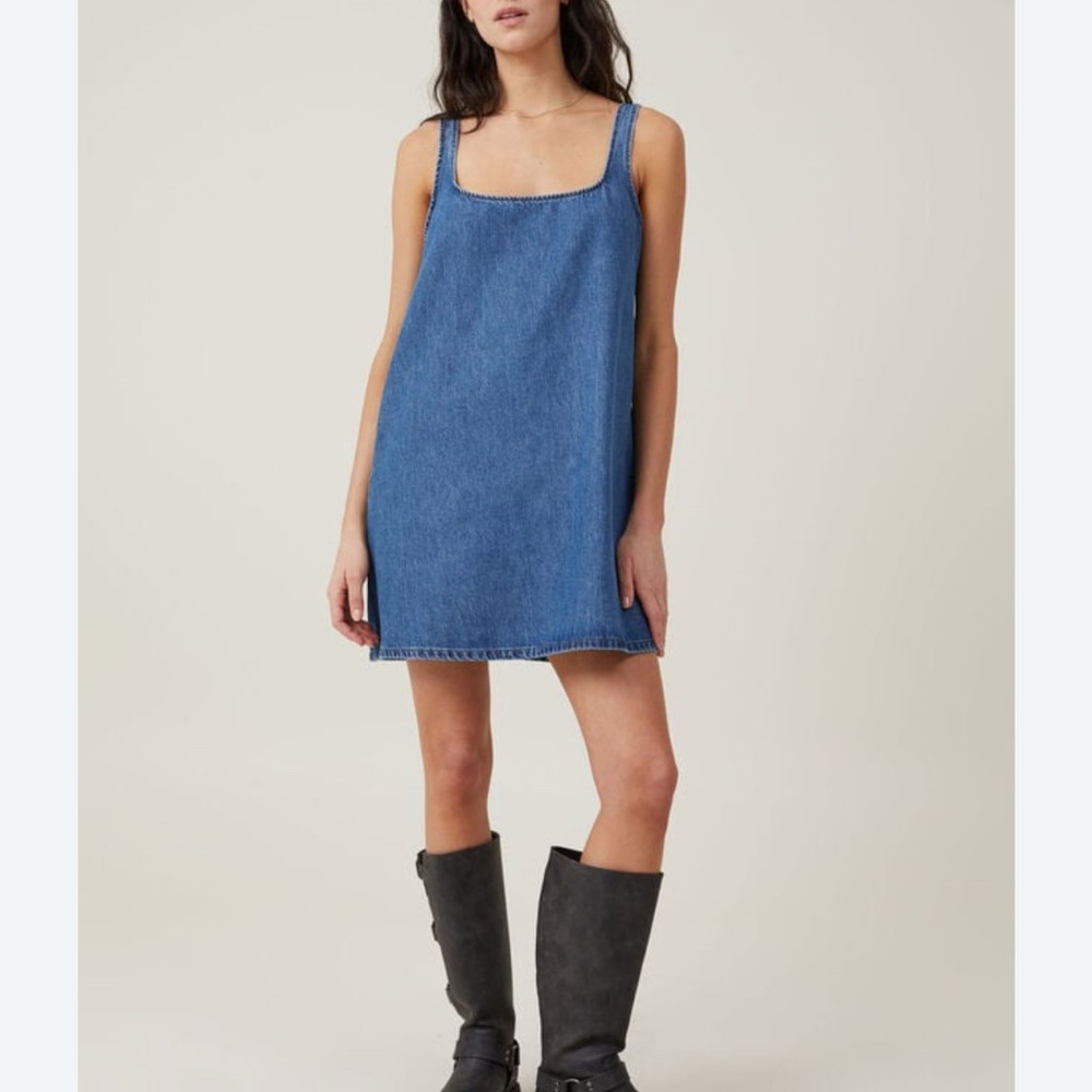 Cotton On Blue Square Neck Sleeveless Sundress